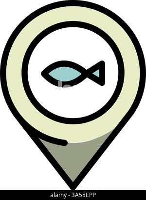 Farbsymbole für Fischzucht eingestellt. Einfache Schilder mit Ikonen der Fischzucht. Vektorillustration für mobiles Konzept und Webdesign. Stock Vektor