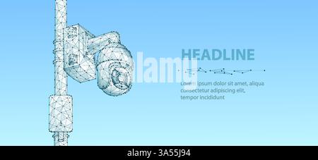 Dome-Überwachungskamera. Geschäftsüberwachung, Kameraüberwachung, Stock Vektor