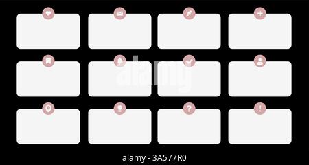 Symbolsatz für Sprechblase für Frage. Chat-Blasen und Dialogwolken im Cartoon-Vektor-Stil. Weiße und blaue Rahmen für Text, Anführungszeichen und Konversation. Stock Vektor