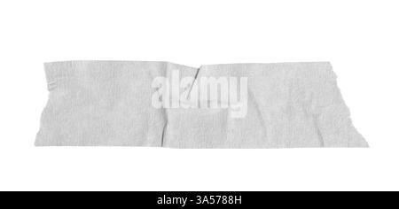 Weiße Washi-Bänder isoliert auf weiß. Dekorative Klebebänder für Scrapbooks. Gerissenes Papier mit transparentem Hintergrund Stockfoto