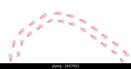 Hasen-Fußabdrücke bilden einen verspielten Trail über die weiche, weiße Oberfläche und deuten auf einen kürzlichen Hop in einem Winterwunderland hin Stock Vektor