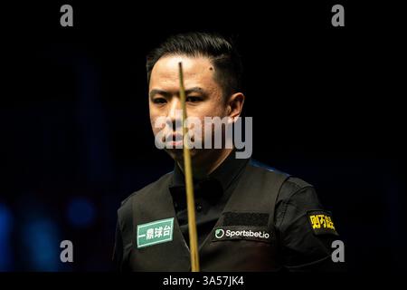 21. März 2025; Telford International Centre, Telford, England: 2025 The Players Championship, Tag 5; Xiao Guodong Stockfoto