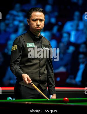 21. März 2025; Telford International Centre, Telford, England: 2025 The Players Championship, Tag 5; Xiao Guodong Stockfoto