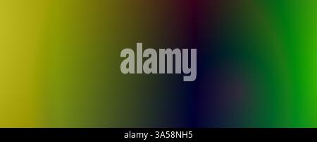 Hintergrund mit trendigem Verlauf und Rauschen. Gelb und blau und rot und säuregrün. Blendung durch Linsen, Überlagerungsstruktur. Vektorbanner mit Staub Stock Vektor