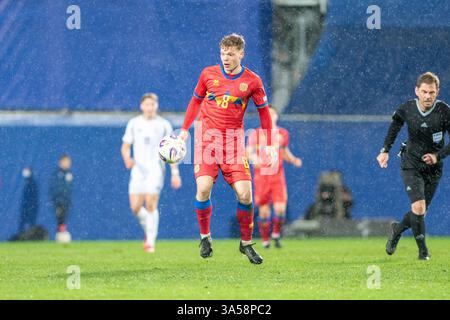 Andorra La Vella, Andorra: 21. März 2025: Eric Vales von Andorra im Einsatz während des Qualifikationsspiels der FIFA Fussball-Weltmeisterschaft 2026 zwischen Andorra und Andorra Stockfoto