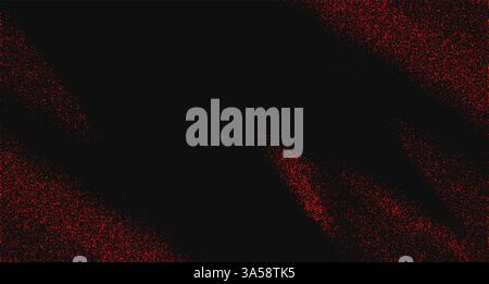 Nahtloses Vektormuster mit rotem Speckle-Design. Abstrakte Spritzer- und Spritzereffekte erzeugen einen schwarzen Hintergrund. Stock Vektor