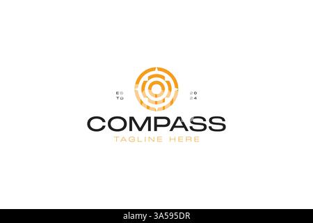 Kompass Navigationsrichtung Kreisschild Symbol Logo Moderne Einzigartige Form Einfaches Konzept Stock Vektor