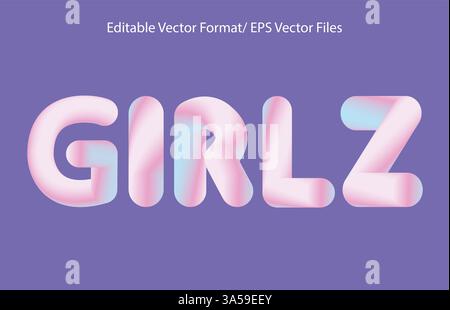 Textstil in Vector Chill Text weicher abgerundeter fetter Verlaufshintergrund Stock Vektor