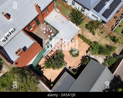 Luftaufnahme des Stadtzentrums von Castlemaine, Victoria Australien Stockfoto