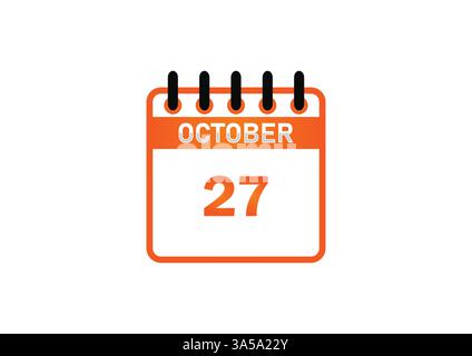 Kalendersymbol vom 27. Oktober – wichtige Ereignisse, Feiertage und Erinnerungen Stock Vektor