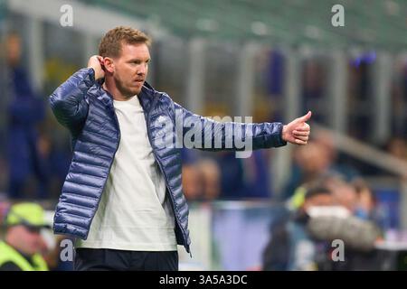 DFB-Trainer Julian Nagelsmann, Bundestrainer, Nationaltrainer, beim Spiel der UEFA Nations League 2025 ITALIEN, Deutschland. , . Am 20. März 2025 in Mailand, Italien. Fotograf: ddp Images/STAR-Images Credit: ddp Media GmbH/Alamy Live News Stockfoto