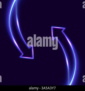 Zwei Pfeile runden sich ab. Synchronisierungssymbol. Software Aktualisieren. Upgrade des Computerprogramms Versionskonzept. Zirkulationspfeile in Bewegung. Umtausch und Geld Stock Vektor