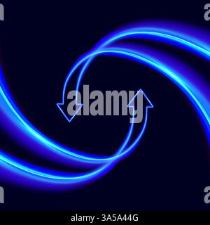 Software Aktualisieren. Synchronisierungssymbol. Upgrade des Computerprogramms Versionskonzept. Zirkulationspfeile in Bewegung. Zwei Pfeile runden sich ab. Umtausch und Geld Stock Vektor