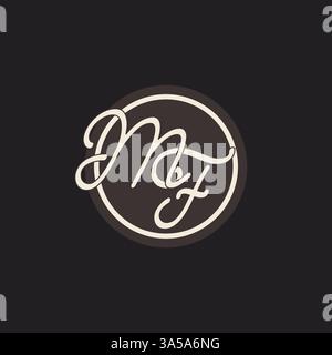Anfangsbuchstabe MF-Monogramm-Logo mit einfacher und kreativer Design-Vektorgrafik für kreisförmige Linien Stock Vektor