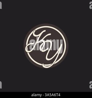 Initial Letter KY Monogramm-Logo mit einfacher und kreativer Kreisellinie Design Ideen Vektorgrafik Stock Vektor