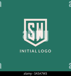 SW Initial Logo Monogramm Schild geometrische Form Design Vektorgrafik Stock Vektor