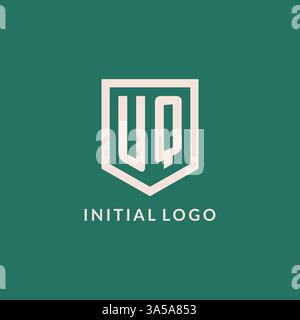 UQ Initial Logo Monogramm Schild geometrische Form Design Vektorgrafik Stock Vektor