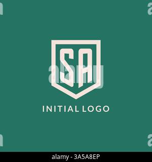 SA Initial Logo Monogramm Schild geometrische Form Design Vektorgrafik Stock Vektor