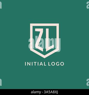 ZL Initial Logo Monogramm Schild geometrische Form Design Vektorgrafik Stock Vektor