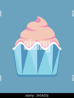 Appetitliches Erdbeereis im Pappbecher - ein süßer Vektor Stock Vektor