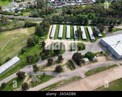 Luftaufnahme der Bendigo International Raceway Track, Marong Raceway Bebdigo Showgrounds Stockfoto
