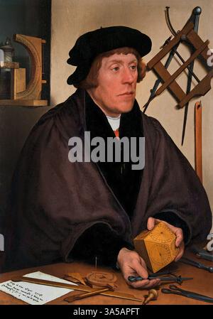 Nicholas KRATZER 1487-1550 Astronom für König Heinrich VIII. Von England von HOLBEIN Hans dem Jüngeren 1497-1543 Deutschland Louvre France Fine Art Museum Paris. ( Nicholas Kratzer (1487? (1550), auch bekannt als Nicolaus Kratzer und Nicholas Crutcher, war ein deutscher Mathematiker, Astronom und Uhrenforscher. Ein Großteil seines Berufslebens verbrachte Kratzer in England, wo er zum Astronomen König Heinrich VIII. Ernannt wurde. Stockfoto