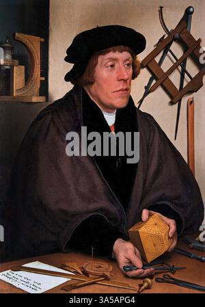 Nicholas KRATZER 1487-1550 Astronom für König Heinrich VIII. Von England von HOLBEIN Hans dem Jüngeren 1497-1543 Deutschland Louvre France Fine Art Museum Paris. ( Nicholas Kratzer (1487? (1550), auch bekannt als Nicolaus Kratzer und Nicholas Crutcher, war ein deutscher Mathematiker, Astronom und Uhrenforscher. Ein Großteil seines Berufslebens verbrachte Kratzer in England, wo er zum Astronomen König Heinrich VIII. Ernannt wurde. Stockfoto
