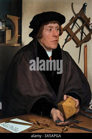 Nicholas KRATZER 1487-1550 Astronom für König Heinrich VIII. Von England von HOLBEIN Hans dem Jüngeren 1497-1543 Deutschland Louvre France Fine Art Museum Paris. ( Nicholas Kratzer (1487? (1550), auch bekannt als Nicolaus Kratzer und Nicholas Crutcher, war ein deutscher Mathematiker, Astronom und Uhrenforscher. Ein Großteil seines Berufslebens verbrachte Kratzer in England, wo er zum Astronomen König Heinrich VIII. Ernannt wurde. Stockfoto