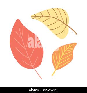 Herbstliche Illustration farbenfroher Herbstblätter. Perfekt für die saisonale Einrichtung, umweltfreundliche Designs und die Schönheit der sich verändernden Natur Stock Vektor