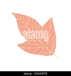 Einzelne Herbstblatt-Illustration, die die Schönheit des Herbstblatts hervorhebt. Ideal für die saisonale Einrichtung und Projekte im Naturbereich Stock Vektor