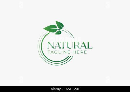 Logo Natural Leaf Icon Label Green Organic Nature Concept Stock Vektor