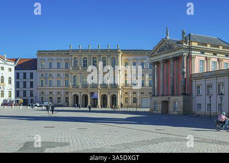 Alter Markt mit Blick auf das Museum Barberini und das Stadtschloss in Potsdam, Deutschland, Europa Stockfoto