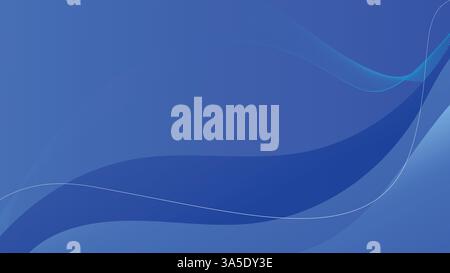 Abstrakter blauer Wellenvektor-Hintergrund mit glatten Kurven und Gradienten. Perfekt für Tapeten, Business-Designs und moderne Kunst. Stock Vektor