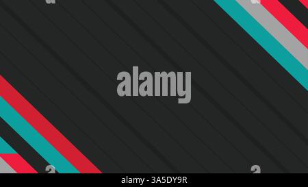 Lebendiger Vektorhintergrund mit bunten diagonalen Linien in Rot, Petrol und Grau. Perfekt für Kunst-, Design- und Tapetenprojekte. Stock Vektor