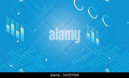 Abstrakter blauer Vektorhintergrund mit technischem Blueprint-Design, perfekt für digitale, architektonische und futuristische Projekte. Stock Vektor