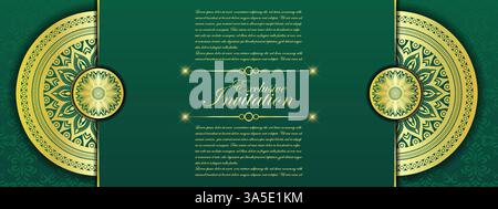 Luxuriöser ornamentaler Mandala-Hintergrund mit goldenen Arabesken-Mustern, Element für Einladung, Meditationsposter, Yoga, Hochzeit, Bucheinband, Deckblatt, Stock Vektor