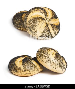 Weiße isoliert Runde Brezel Brot Stockfoto