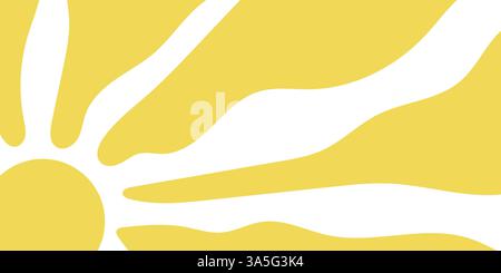 Groovige gelbe und weiße Sunburst-Illustration mit abstraktem künstlerischem Design Stock Vektor