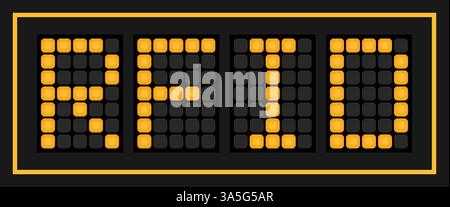 Orangefarbenes LED-Banner im Wort RFID (Abkürzung für Radio-Frequency Identification) auf schwarzem Hintergrund Stock Vektor