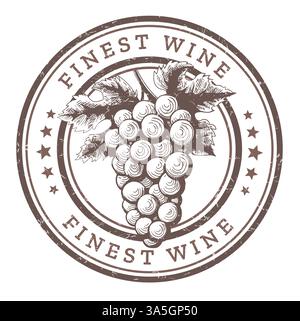 Handgezeichneter Edelwein-Retro-Stempel Stock Vektor
