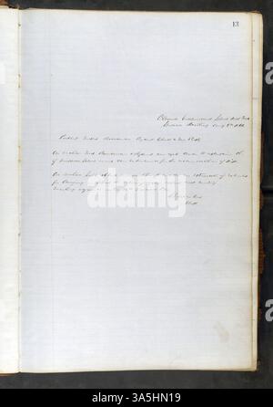 Dieses Buch enthält Protokolle des St. Peter School Board von 1865 bis 1899, in denen Personalausstattung, Budgetierung und Schulentwicklung dokumentiert werden. Es enthält auch die Namen der Gouverneure von Minnesota: SWIFT, Austin und McGill. Stockfoto