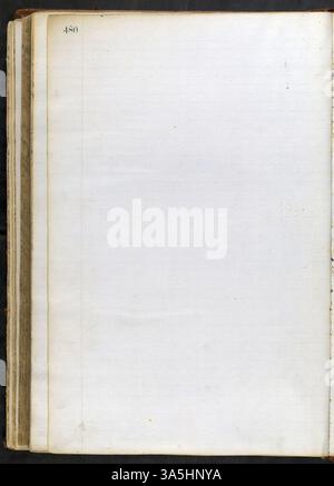 Dieses Buch, das von 1865 bis 1899 reicht, enthält das offizielle Protokoll des St. Peter School Board. Es erfasst die Namen von Lehrern, Direktoren und Superintendenten sowie Ausgaben für Schulbau und -Planung. Stockfoto