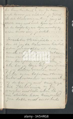 In OLE E. Rølvaag Einwanderungstagebuch von 1896 ist seine Reise von Donna in Norwegen in die Vereinigten Staaten aufgezeichnet und seine Erfahrungen aus erster Hand dokumentiert. Das Tagebuch, das von der Norwegisch-Amerikanischen Historischen Vereinigung aufbewahrt wird, beschreibt seine Abreise im Juli 1896 und bietet wertvolle Einblicke in die Erfahrung von Einwanderern um die Wende zum 20. Jahrhundert. Stockfoto