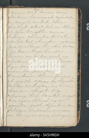 Das Einwanderungstagebuch von OLE E. Rølvaag aus dem Jahr 1896 gibt einen detaillierten Überblick über seine Reise von Donna in Norwegen in die Vereinigten Staaten. Sie wurde von der Norwegisch-Amerikanischen Historischen Vereinigung aufbewahrt und bietet wertvolle historische Einblicke in die Erfahrung von Einwanderern. Stockfoto