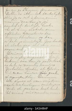 In OLE E. Rølvaag Einwanderungstagebuch 1896 wird seine Abreise aus Donna, Norwegen, nach Amerika im Juli desselben Jahres beschrieben. Sie wurde von der Norwegisch-Amerikanischen Historischen Vereinigung aufbewahrt und bietet einen Einblick in die damalige Erfahrung von Einwanderern. Stockfoto