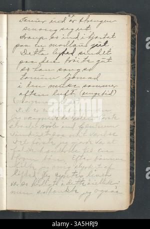 OLE E. Rølvaag Tagebuch von 1896 beschreibt seine Auswanderungsreise von Donna, Norwegen in die Vereinigten Staaten. Das Tagebuch, das von der Norwegisch-Amerikanischen Historischen Vereinigung aufbewahrt wird, bietet einen detaillierten Bericht aus erster Hand über die Einwanderung aus dem späten 19. Jahrhundert. Stockfoto