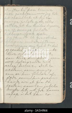 OLE E. Rølvaag Tagebuch von 1896 enthält einen detaillierten Bericht über seine Einwanderung aus Donna, Norwegen in die Vereinigten Staaten und bietet eine persönliche und historische Perspektive auf die norwegische-amerikanische Migration im späten 19. Jahrhundert. Stockfoto