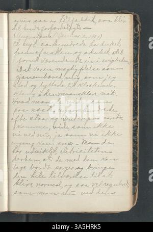 Das Einwanderungstagebuch von OLE E. Rølvaag aus dem Jahr 1896 berichtet über seine Reise von Donna in Norwegen in die Vereinigten Staaten und bietet wertvolle Einblicke in die Herausforderungen und kulturellen Übergänge, denen norwegische Einwanderer gegenüberstehen. Stockfoto