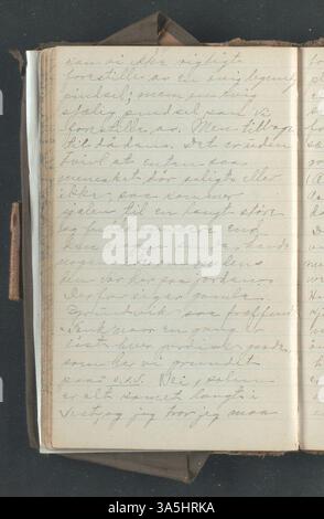 OLE E. Rølvaag Tagebuch von 1896 berichtet aus erster Hand über seine Reise von Donna in Norwegen in die Vereinigten Staaten und reflektiert seine Erfahrungen und die breiteren Einwanderungstrends dieser Zeit. Stockfoto