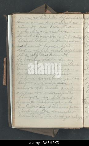 Das Einwanderungstagebuch von OLE E. Rølvaag aus dem Jahr 1896 gibt einen detaillierten Überblick über seine Emigration aus Donna, Norwegen, in die Vereinigten Staaten. Dieses historische Dokument wurde von der Norwegisch-amerikanischen Historischen Vereinigung aufbewahrt und bietet wichtige Einblicke in die Erfahrung von Einwanderern aus dem späten 19. Jahrhundert. Stockfoto